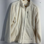 Calvin Klein Womans  XL Sweatshirt Ivory Full Zip Long Sleeve Fuzzy Photo 0