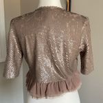 BCBGMAXAZRIA NWT BCBG Sequin Embellished Jacket with Ruffle Hem Size S Photo 2