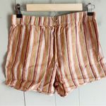 Madewell Linen Blend Printed Pull-On Shorts Rainbow Stripe Photo 5