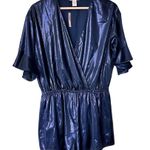 Victoria's Secret NWT  Very Sexy Sleepwear Shiny Romper Jumper M Metallic Blue Photo 0