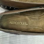 Aerosoles Know It All Two Tone Brown Genuine Leather Flats with Silver Studs 7M Photo 9