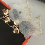 Betsey Johnson  HALLOWEEN GHOST WITH PINK BOW AND BLING DANGLE EARRINGS NEW W BOX Photo 2