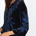 Johnny Was heavily embroidered Azure Velvet Kimono Sleeve Shirt/Jacket NWT Photo 8