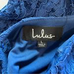 Lulus Rhythm of Love Blue Lace Sleeveless Backless Bodycon Dress LARGE Photo 8