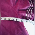 Charter Club  Embroidered Boho Peasant Top Magenta Cotton 3/4 Sleeve V-Neck Large Photo 4