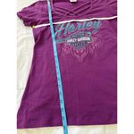 Harley Davidson Harley-Davidson Purple Short Sleeve Criss Cross Neckline Logo V Neck T Shirt M Photo 4