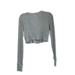 Aerie Offline by Cropped Gray Button Cardigan Size S Waffle Knit Y2K Photo 1