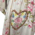 2seeyou White Floral Embroidered Deep V Neck Elastic Waist Maxi Dress Size Small Photo 5