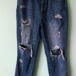 PacSun Medium Dark Wash Distressed Mom Jeans Photo 0