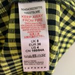 Topshop cross back midi dress in lime gingham Sz 4 Photo 6