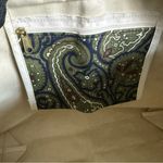 Lands' End Land’s End Leather Handle Paisley Canvas Tote Photo 8