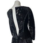 Eliza J Black Dress Skater Fit and Flare All Over Sequins Long Sleeves Size 4 P Photo 2
