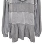 Free People Sail Away Hoodie Women’s Size S Ruffle Tiered Gauzy Gray Photo 8