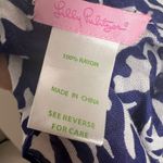 Lilly Pulitzer Treasure Coral Print Navy Blue White Infinity Scarf Photo 4