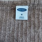 Old Navy Classic  Brown Oversized Ribbed Top M Long Sleeve Scoop Neck Soft Cozy Photo 4