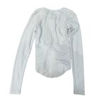 Free People Long Sleeve Lace Up V Neck Top Light Gray Size XS Photo 1