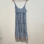 Natural Life  Tiered bohemian Tiered Blue Stripe Dress size Medium Photo 3