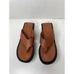 frame denim FRAME Women's Le Ocean Brown Thong Wedge Sandals 37 US 6.5/7 Photo 2