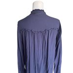 Sundance  - Navy Ruffle Neck Button Front Tunic Blouse Sz XS Photo 4