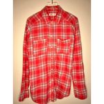 Hollister  Red Plaid Long-sleeved Button-Down Shirt Medium Photo 2