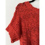 Old Navy NWT Burnt Orange Open Knit Button Back Crop Short Sleeve Sweater Small Photo 3
