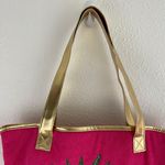 TWEETY Y2K Hot Pink Gold Terry Cloth Paradise Sequin Graphic Beach Tote Bag Photo 1