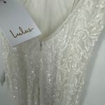 Lulus Everlasting Passion White Sequin Beaded Backless Maxi Dress Size M Size M Photo 8