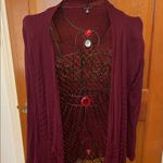 🐟🐟🐟BOGOHO 🐟🐟🐟Women's Burgundy Sweater Cardigan Photo 1