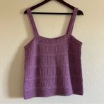 Vince NWOT Knit Crochet Tank Top Sleeveless Shirt Light Purple Sweater Vest Sz L Photo 8
