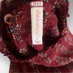 Xhilaration Women's Burgundy Floral Paisley Semi Sheer Smocked Tunic | EUC Photo 4