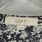 Loft Womens Floral Tie Neck Ruffle Shoulder Balloon Sleeve Blouse Top Size Large Photo 2