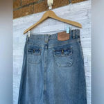 Polo Ralph Lauren Front Slit Denim Maxi Skirt vintage Y2k size 10 Blue Photo 7