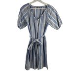 Free Assembly Size XS Shirt Dress Denim Striped Chambray Puff Sleeve V Photo 1