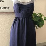 American Eagle 90s Outfitters navy blue dress with mesh overlay and a pleated bodice. Photo 0