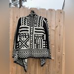Staring At Stars  Southwest Print Draped Open‎ Cardigan Women's Small Black White Photo 5