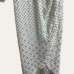 Ronny Kobo Kiara White Polka Dot Print Asymmetric Long Sleeve Turtleneck Dress M Size M Photo 8