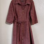 Sharagano  Belted A Line Shirt Dress Sz 16 Photo 1