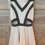 Bebe White Yellow Cutout Dress Photo 0
