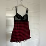 MONSE Hook & Eye Cutout Leather & Wool Houndstooth Minidress Photo 4