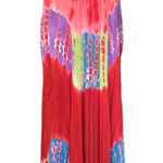 India Boutique Tie Dye Embroidered Multi Colored Hippie Boho Maxi Dress Photo 0