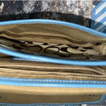 Coach Y2K VTG # 6686 RARE COLOR GLACIER blue/Monogram Canvas SLV crossbody GUC Photo 8