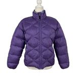 REI Quilted Floral Embroidered Puffer Jacket Purple Size Small Photo 0