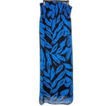 Lane Bryant  Strapless Maxi Dress Leaf Print Blue Feminine Party Vacay Chic 14/16 Photo 0