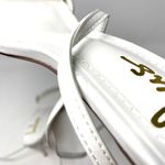 Lulus White Almond Toe Faux Leather Ankle Wrap Bridal Summer Heels 10 Photo 6