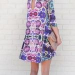 Free People  New Romantics Fiesta Trapeze Mini Dress M Purple Floral Stretch Photo 8