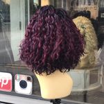 Short spiral curly bob Lacefront wig 2020 purple Photo 1
