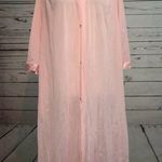 Vanity Fair NWT Long Robe Pink Small Gown USA Tricot All Nylon Vintage Button Up Photo 0
