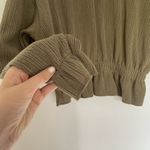 ZARA cropped sweater crewneck cinched waist ruffle detail casual comfortable S Photo 4