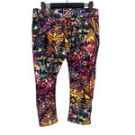 Reebok  Colorful Y2K Style Novelty Capri Legging Pants Mesh Tribal M #2739 Photo 3