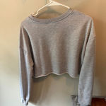 Pinches Get Stitches Cropped Sweater Sweatshirt XS Gray Photo 5